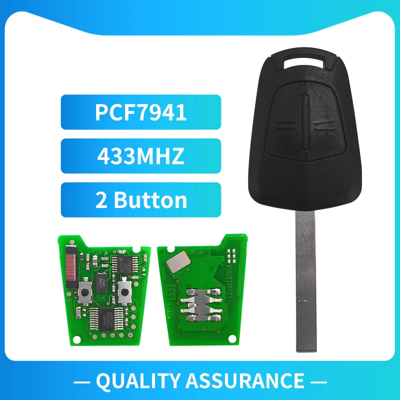 

XNRKEY 2 Button Remote Control Car Key 433Mhz PCF7941 Chip for Opel Vauxhall Corsa 2007-2012 Meriva B 2010-2013