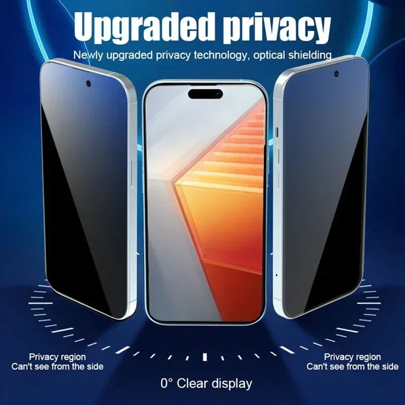 Oleophobic Coating Dust Free Installation Privacy Screen Protector for IPhone 13 11 12 14 15 16 Pro Max XS X XR Plus Glass Film