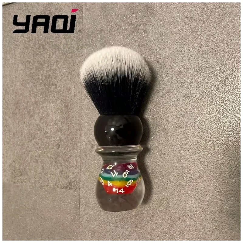 YAQI for Men 26mm Lucky Dice Tuxedo Shaving Brush - Premium Quality 26mm Knot Diameter Mens Grooming Essential Best Gift for Men
