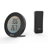 Wireless Round LCD Display Home Thermometer Indoor Outdoor Wall Table Digital Temperatue Record Trend Monitor C/F Sensor -30~60C