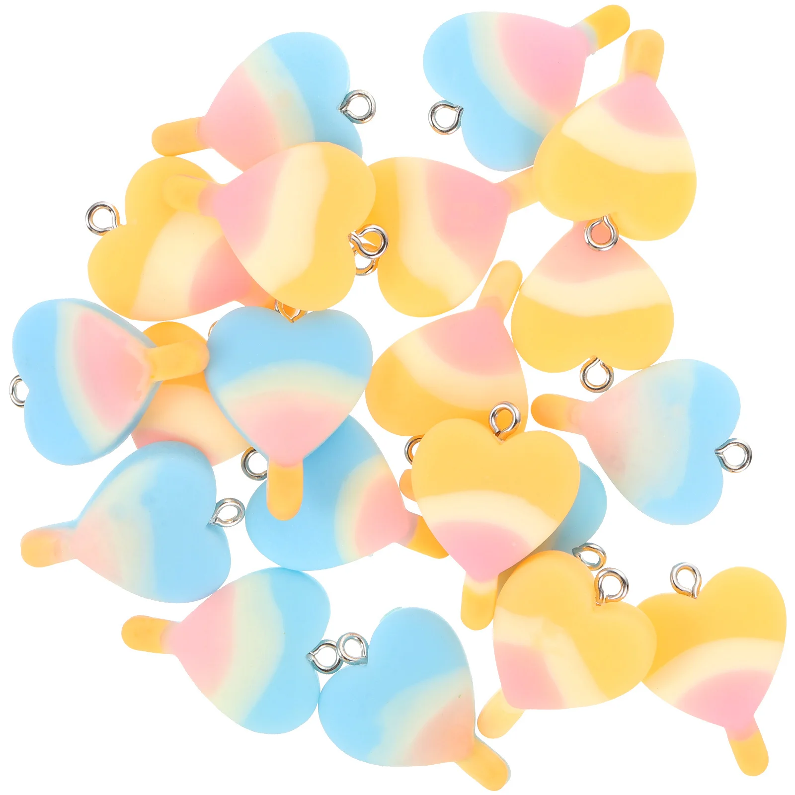 

20Pcs Heart Lollipop Charms Resin Pendants DIY Jewelry Making Necklace Keychain Earring Craft Supplies Heart Lollipop Charms