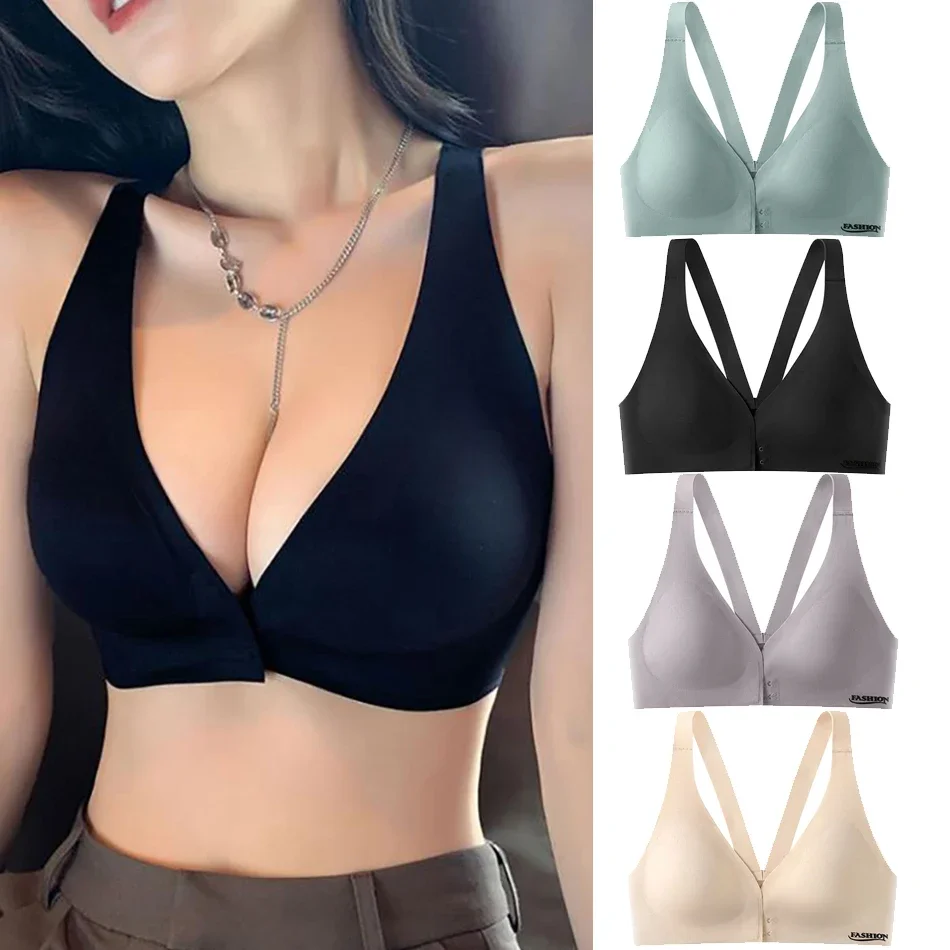 

Elegant Front-Clip No Underwire Maternity Bra with Natural Latex Cooling Backless Maternity Clothings Women Lightweight Bralette