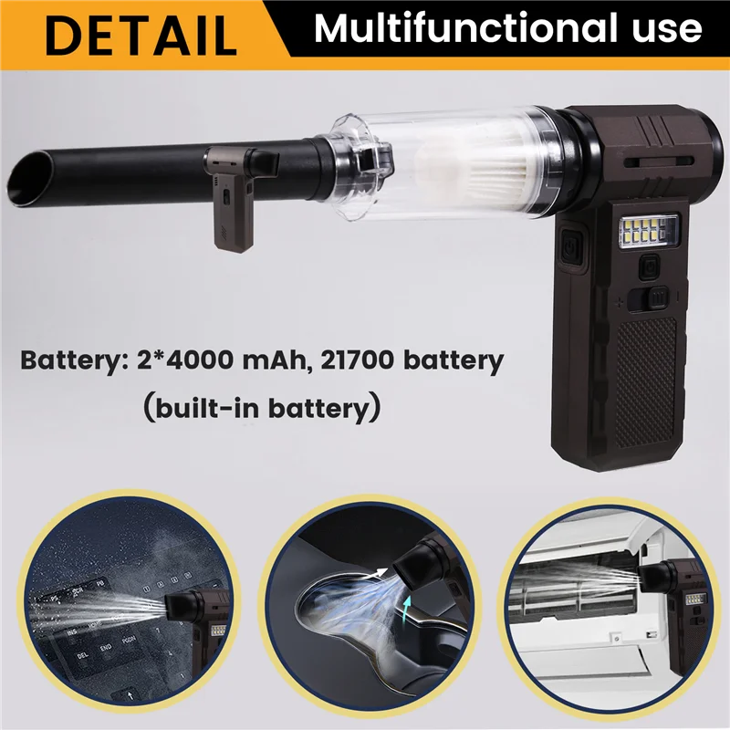 

Practical-High-Speed 130000RPM Handheld Turbo Jet Fan With Light, Infinitely Adjustable Speed, Air Dust Blower With Brushless Mo