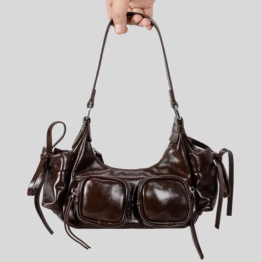 

Сумка на плечо для девочек Y2k с несколькими карманами, винтажная мотоциклетная сумка в байкерском стиле, Edgy в стиле панк, Edgy Rebel-Chic, кошелек