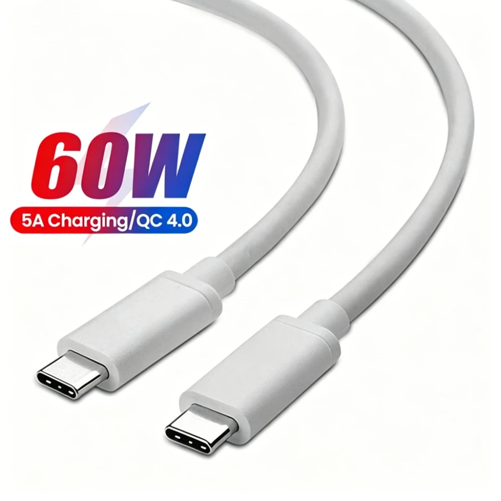 PD 60W USB C to Type C Cable Fast Charging Data Cord For iPhone16 15 Samsung Xiaomi Huawei Quick Charge Dual Type-C Charger Wire