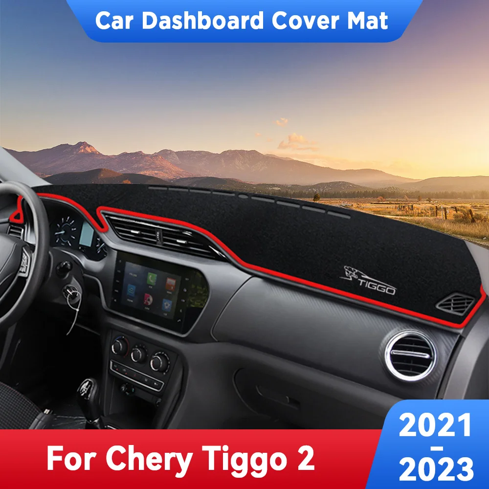 

For CHERY TIGGO 2 2021-2023 Car Dashboard Cover Mat Dash Board Avoid light Sun Shade Carpets Anti-UV Protector Accessories