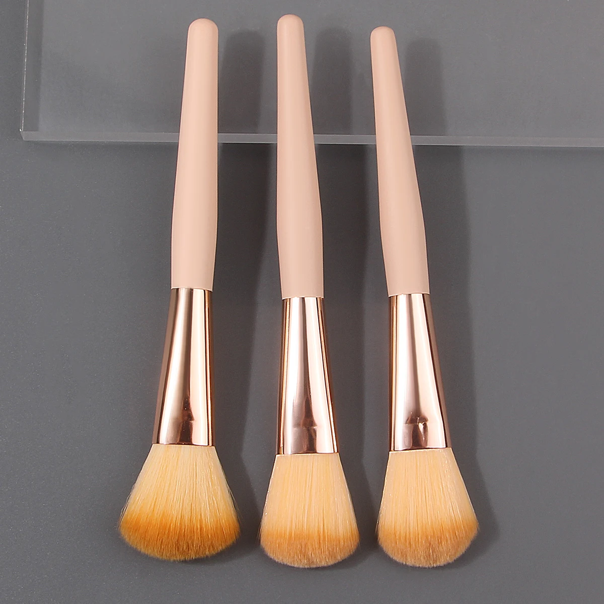 3PCS soft wooden handle multi-functional nail brush, nail dust cleaning brush, dust removal brush, professional nail tool