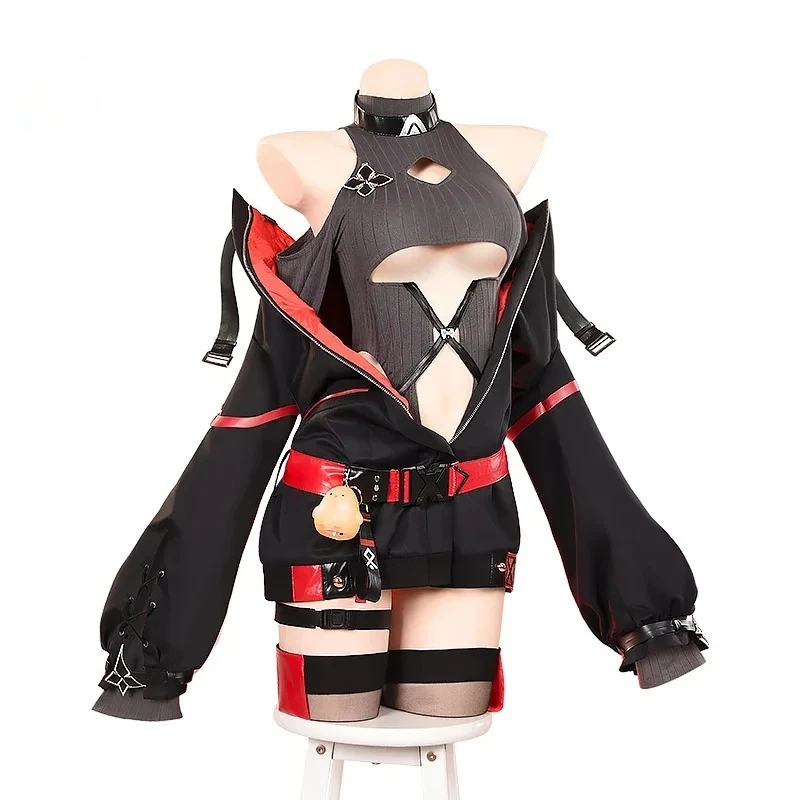 

Game Azur Lane KMS Duisburg Cosplay Costume Halloween Carnival Girl Sexy Coat Pants Belt Necklace Accessories Uniform Set S-XXL