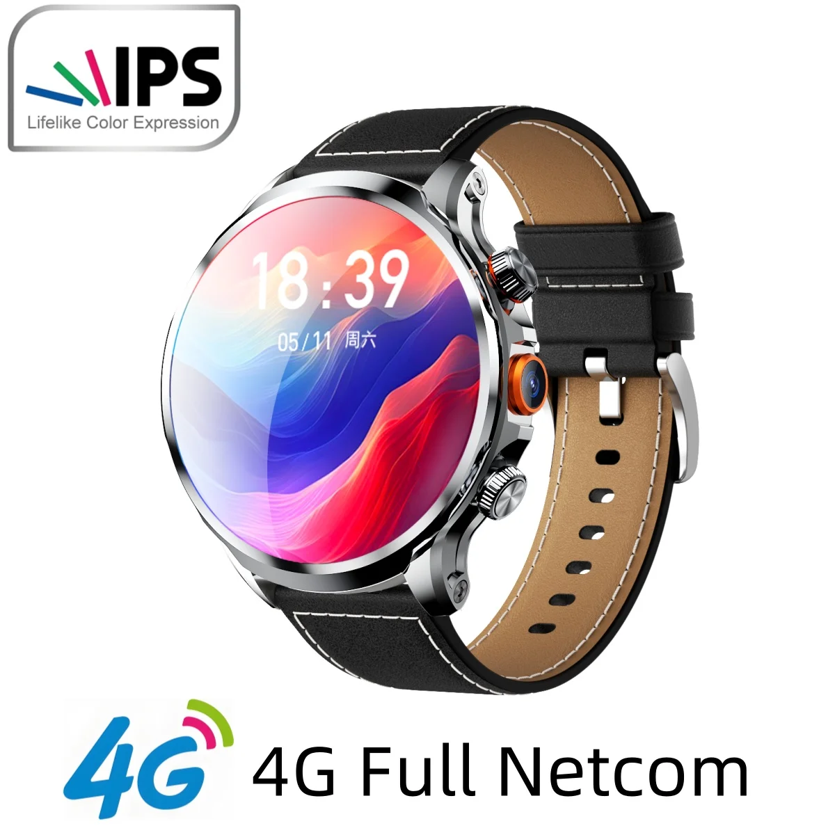 16GB+256GB Smart Watch 4G LTE Android 9.0 System GPS WIFI Inset SIM Card Smartwatch Men 1.95 Inch Large Screen 500W HD Camera