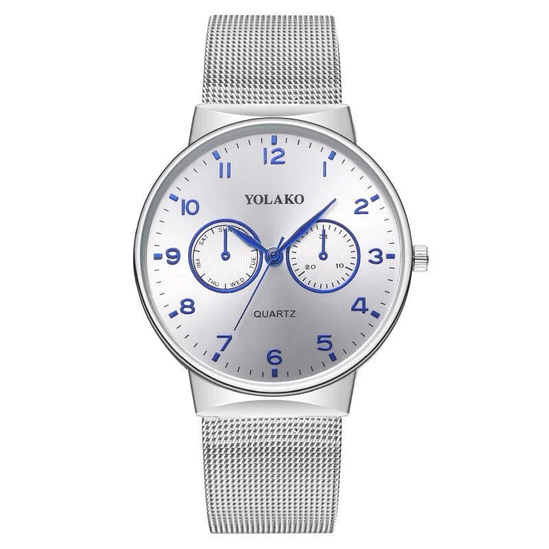 Fashion two eyed men's watch Milan with quartz mesh strap men's watch