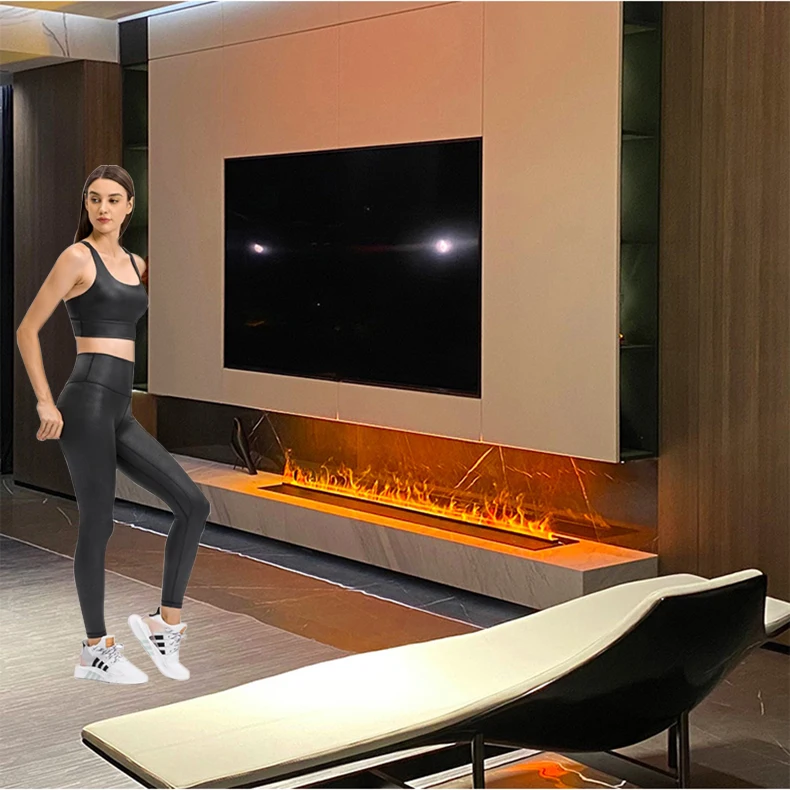 FireplaceSteam Fireplace Atomized Mist Inserted Into Neon Flame Decorated LED 3D Smart Electric Fireplace