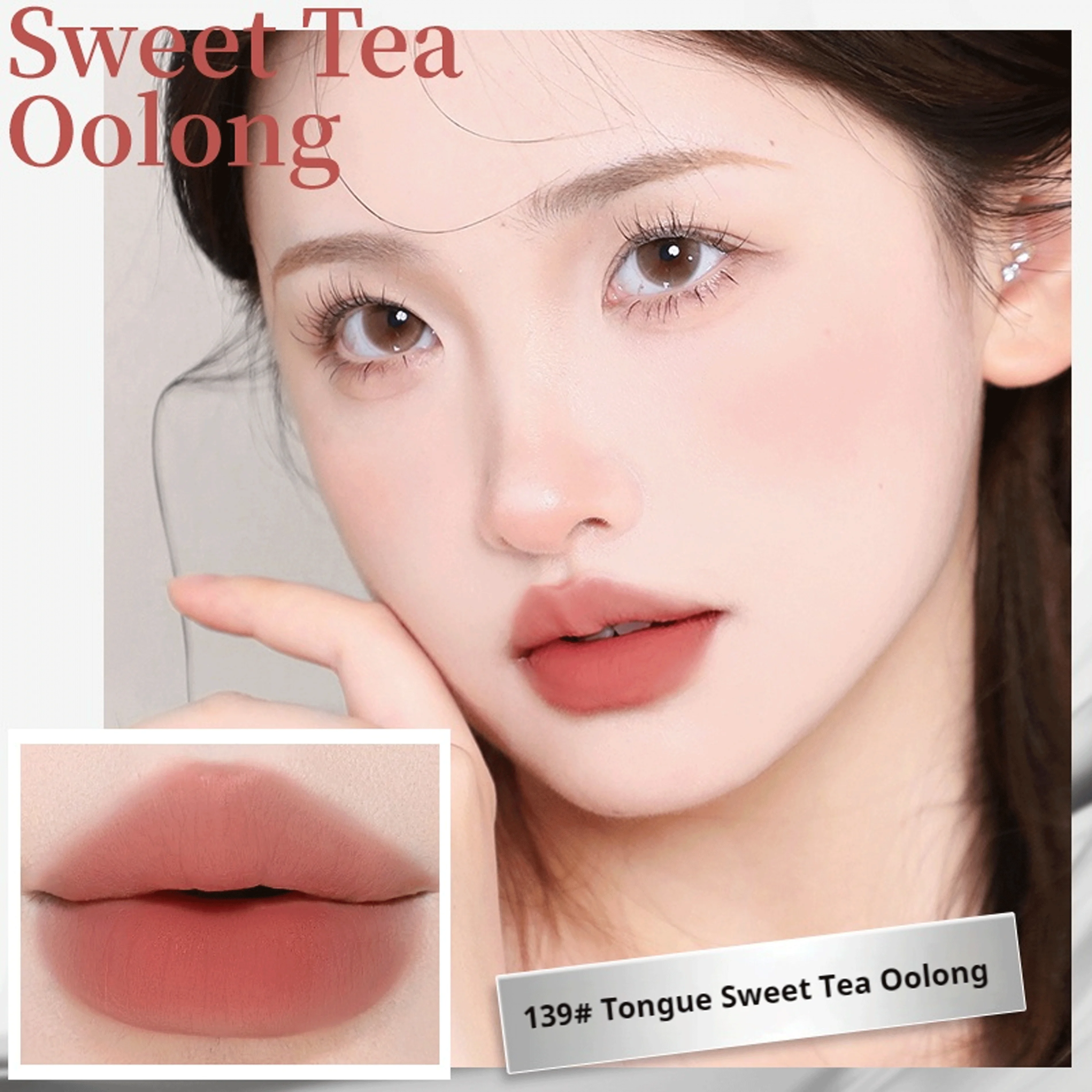 NOVO Wasserfester, schweißbeständiger, farbefreier, nicht transferrierender mattierter Lippenstift für den Alltag, natürliches Aussehen und Raffungen.