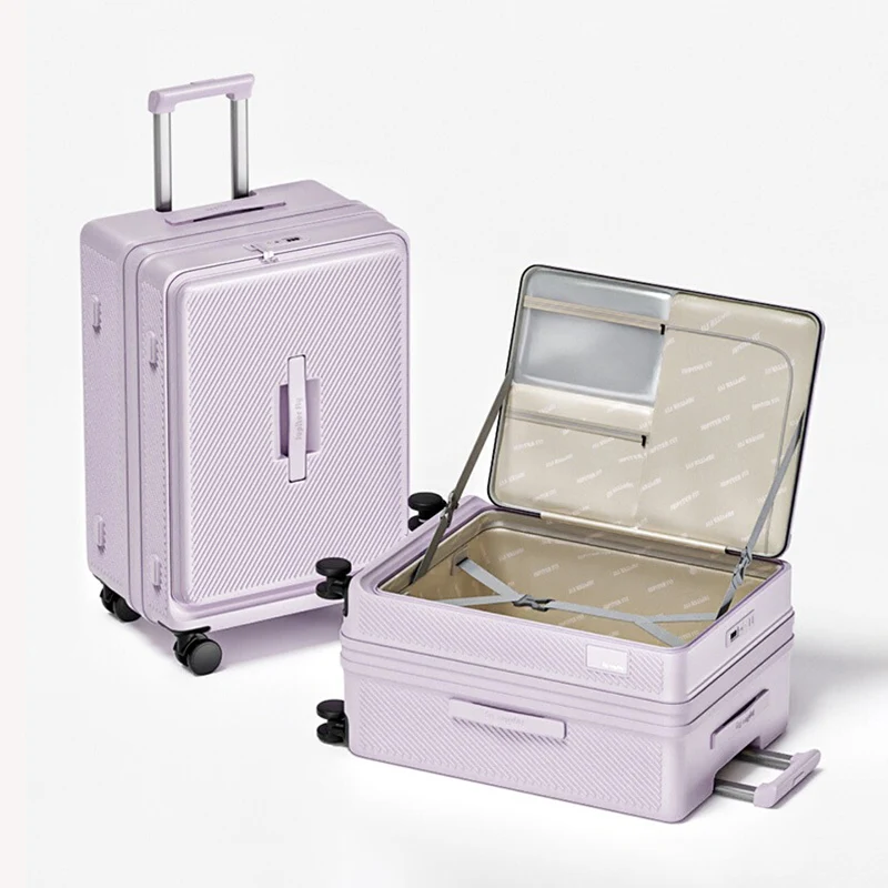 

Чемодан с боковым отверстием, женский 20-дюймовый чемодан на посадочной тележке, большой вместительный расширяемый чемодан, бесшумный универсальный чемодан на колесиках