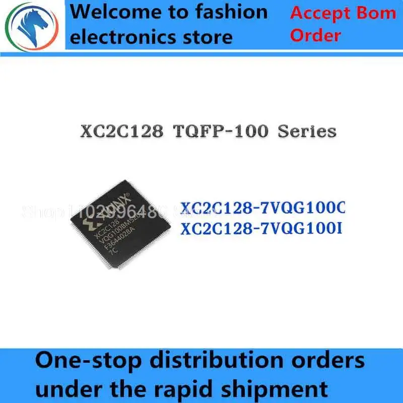 XC2C128-7VQG100C XC2C128-7VQG100I XC2C128-7VQG100 XC2C128-7VQG  XC2C128-7VQ XC2C128 XC2C IC Chip TQFP-100