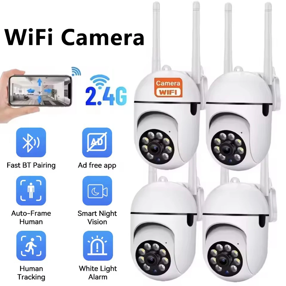 

2.4G 8MP Cameras Wifi Color Night Surveillance IP Outdoor Humanoid Tracking 4.0X Zoom Home No Ad APP Light Alarm CCTV PTZ Camera