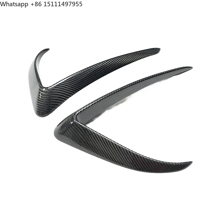 For  MODEL 3 2018-IN Forged Surface Carbon Fiber Rear Bumper Splitters Fins Rear Side Vents Canards Blade