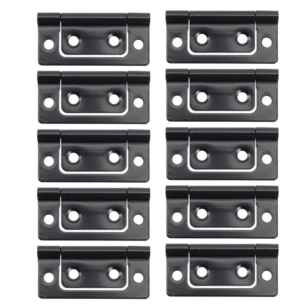 

10pcs Precision Thickened Iron Hinges Black Hidden Cabinet Door Hinges Self Closing Support Heavy Duty Furniture Flush Hinge For