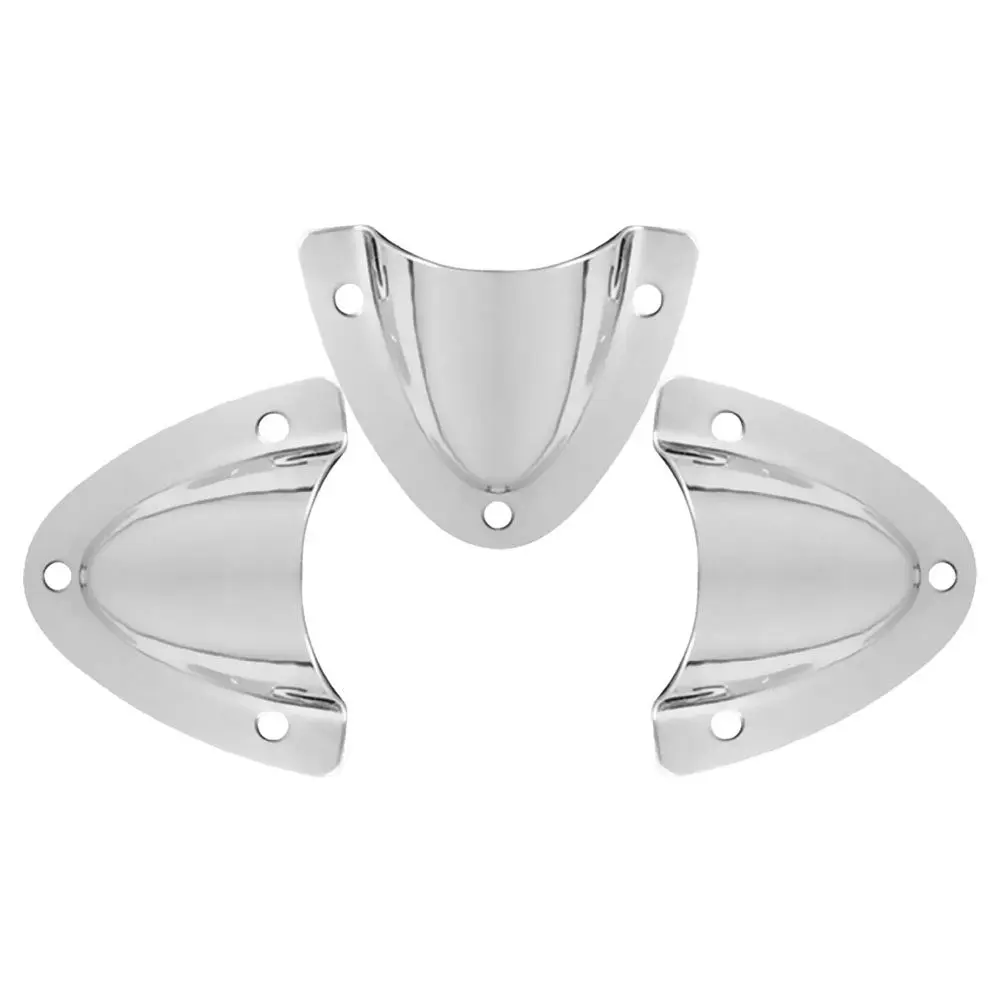 3Pcs Marine Stainless Steel Vent Cover Clamshell Plate Wire Cable Ventilation Grille Drain Cover for Boat Cabins Hardware