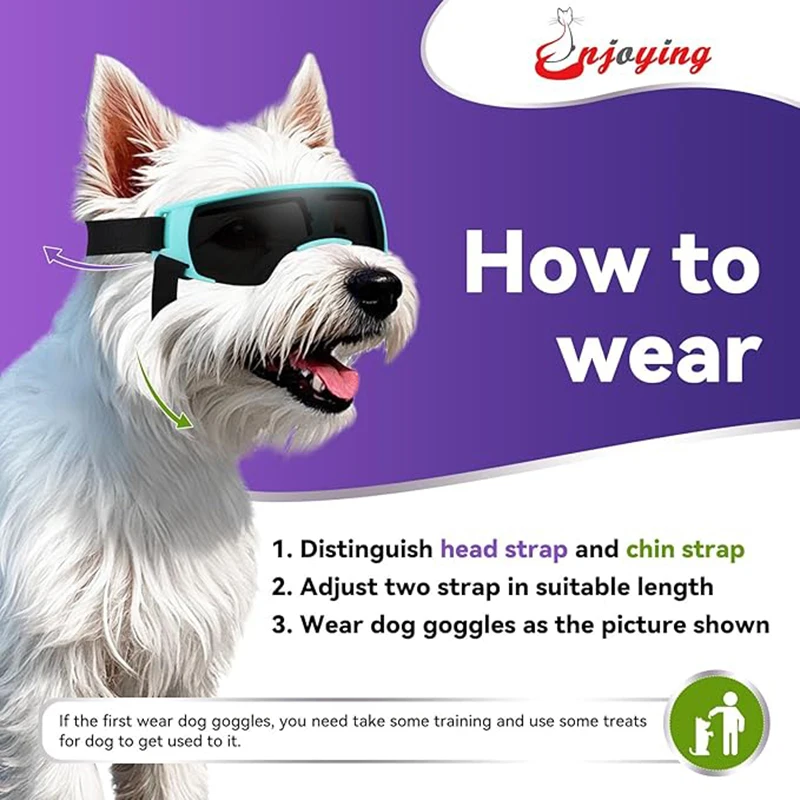 Hunde-Sonnenbrille, kleine Hundebrille für kleine Hunde, winddichte Anti-UV-Brille für Hunde, Augenschutz im Freien – Detail 3