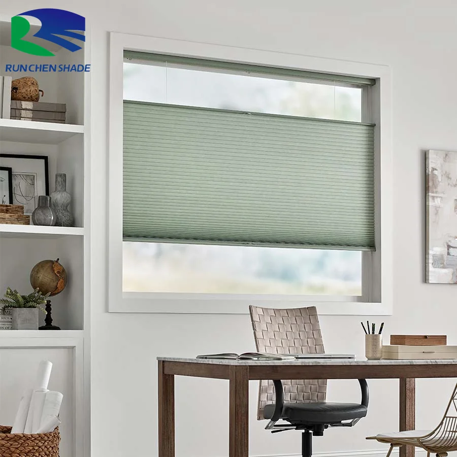 Elegant Motorized Blackout Plisse Honeycomb Skylight Blinds Cellular