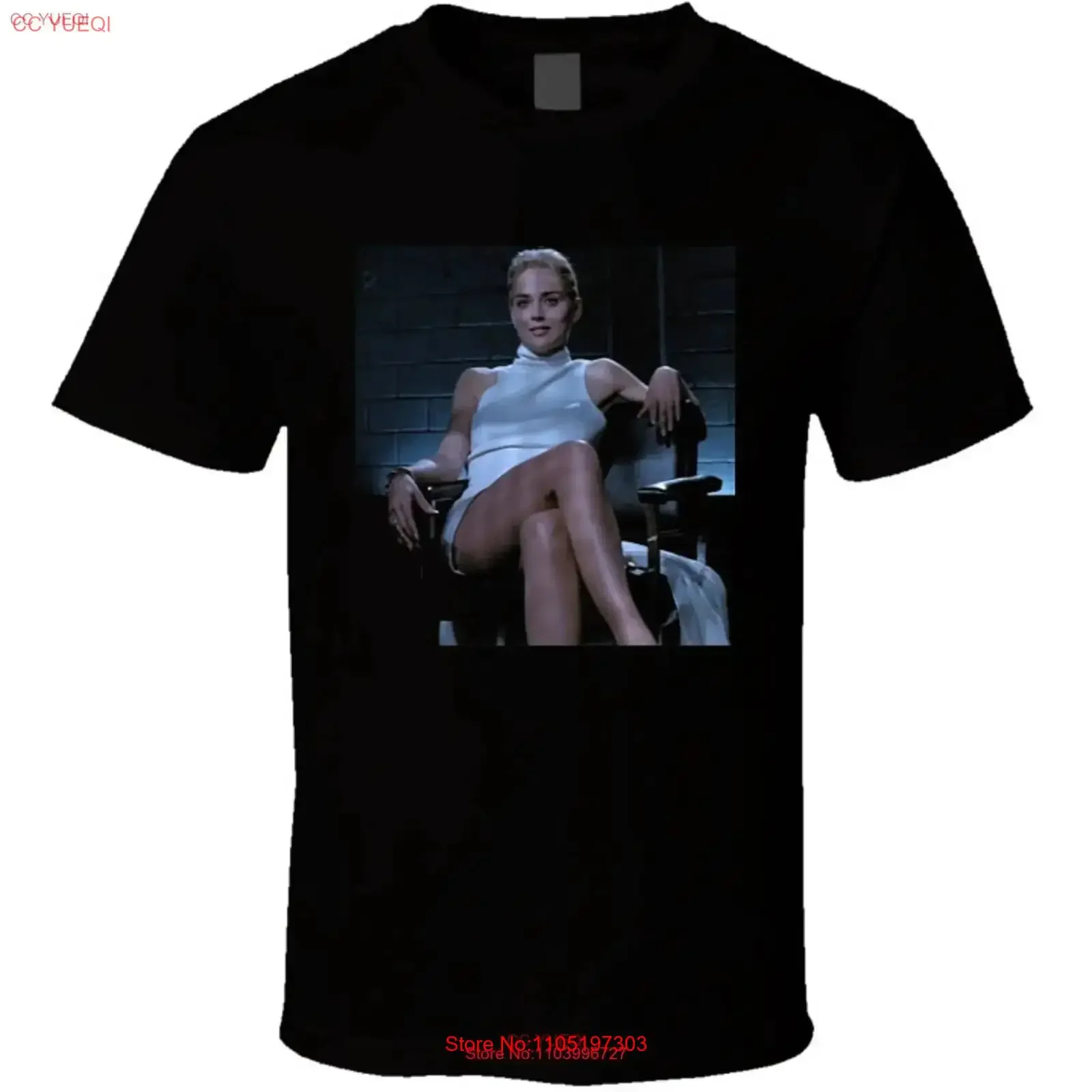 

Sharon Stone Basic Instinct Legs Crossing T Shirt vintage Washed streetwear Comfortable Slightly Soft designer clothes fashion