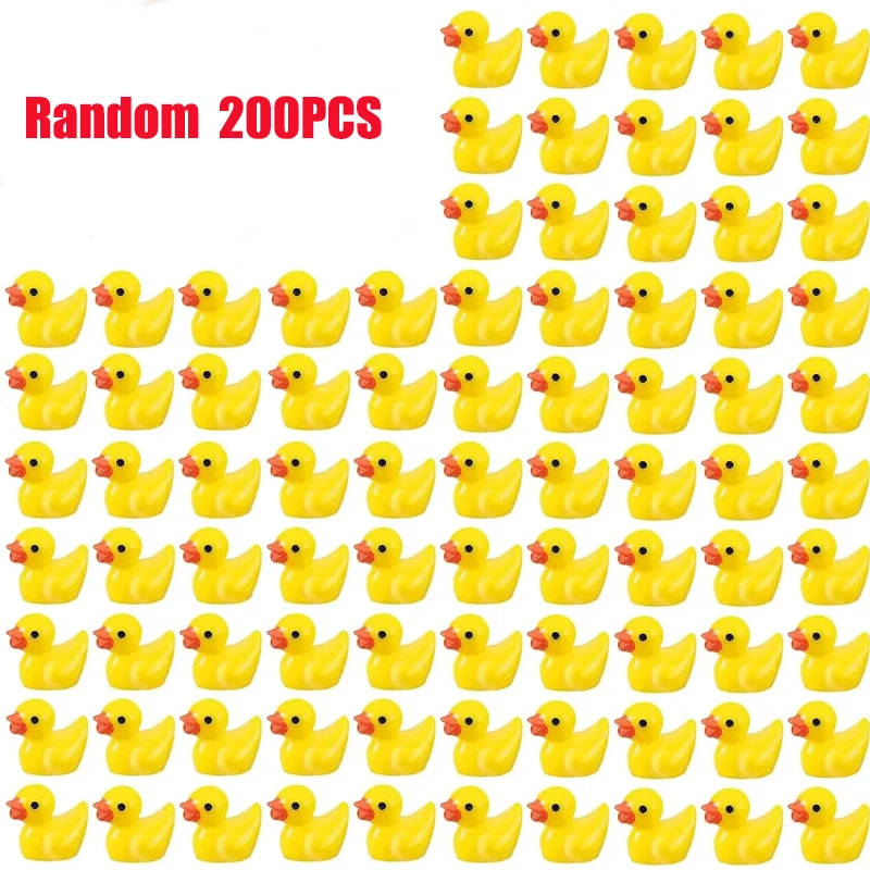 *.10/50/100/200PCS Mini Yellow Duck Mini Character Loose Duck Charm Mini Resin Duck Party DIY Mini Landscape Decoration