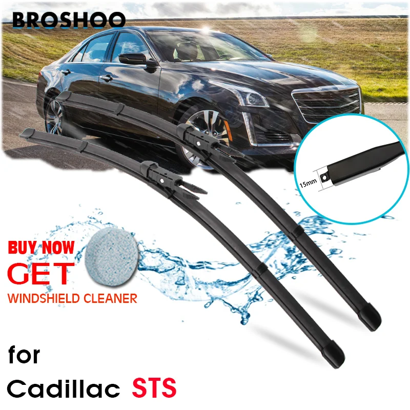 

BROSHOO Auto Car Windshield Wiper Blade Natural Rubber For Cadillac STS Fit Pinch Tab Arms From 2005 To 2017 Accessories Styling