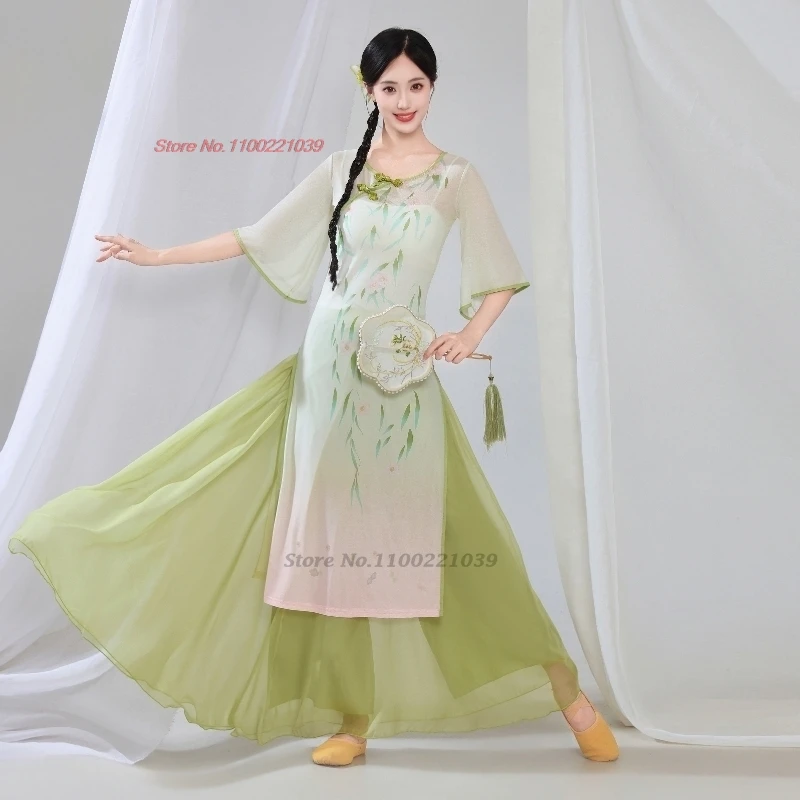 costume-de-danse-vintage-chinois-ensemble-haut-pantalon-hanfu-en-mousseline-de-soie-imprime-floral-national-robe-de-danse-traditionnelle-pour-spectacle-sur-scene-2025