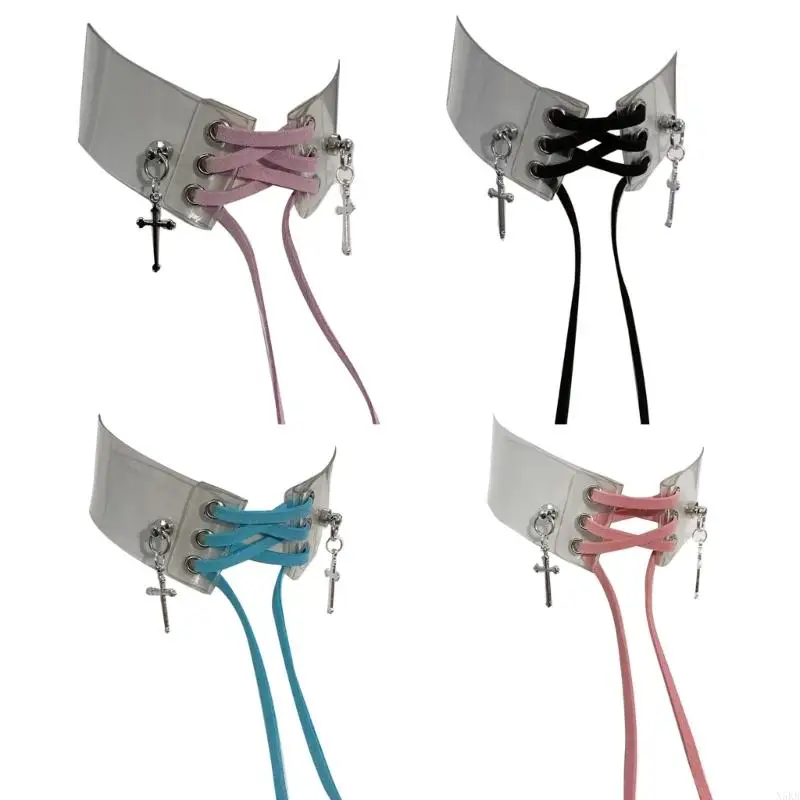 

N5KB Dark Goth Punk Choker воротник широкий кружев
