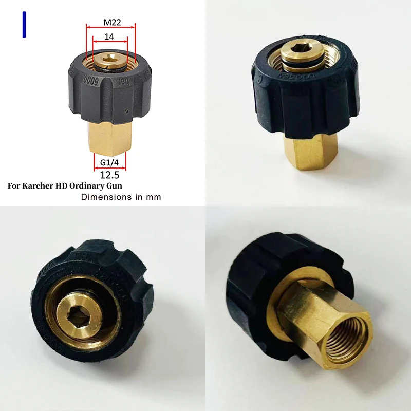 Hogedruk waterpistoolconnector schuimspuitbusconnector Schuimlans Metalen mondstukadapteraccessoires voor Karcher Bosch Nilfisk