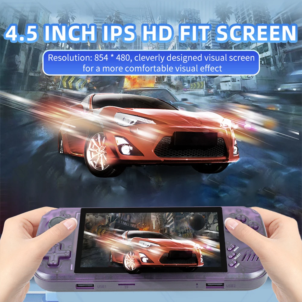 X39 Pro Handheld Game Console 4.5 Inch IPS Screen 3000mAh Rechargeable Video Game Console With 4000+ Games Support 2 Players