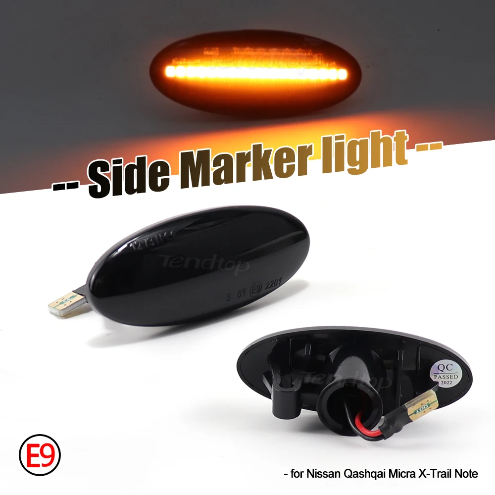 LED Dynamic Flashing Side Marker Turn Signal Light Indicator For NISSAN Qashqai  Dualis March Note NP300 X-TRAIL Juke F15