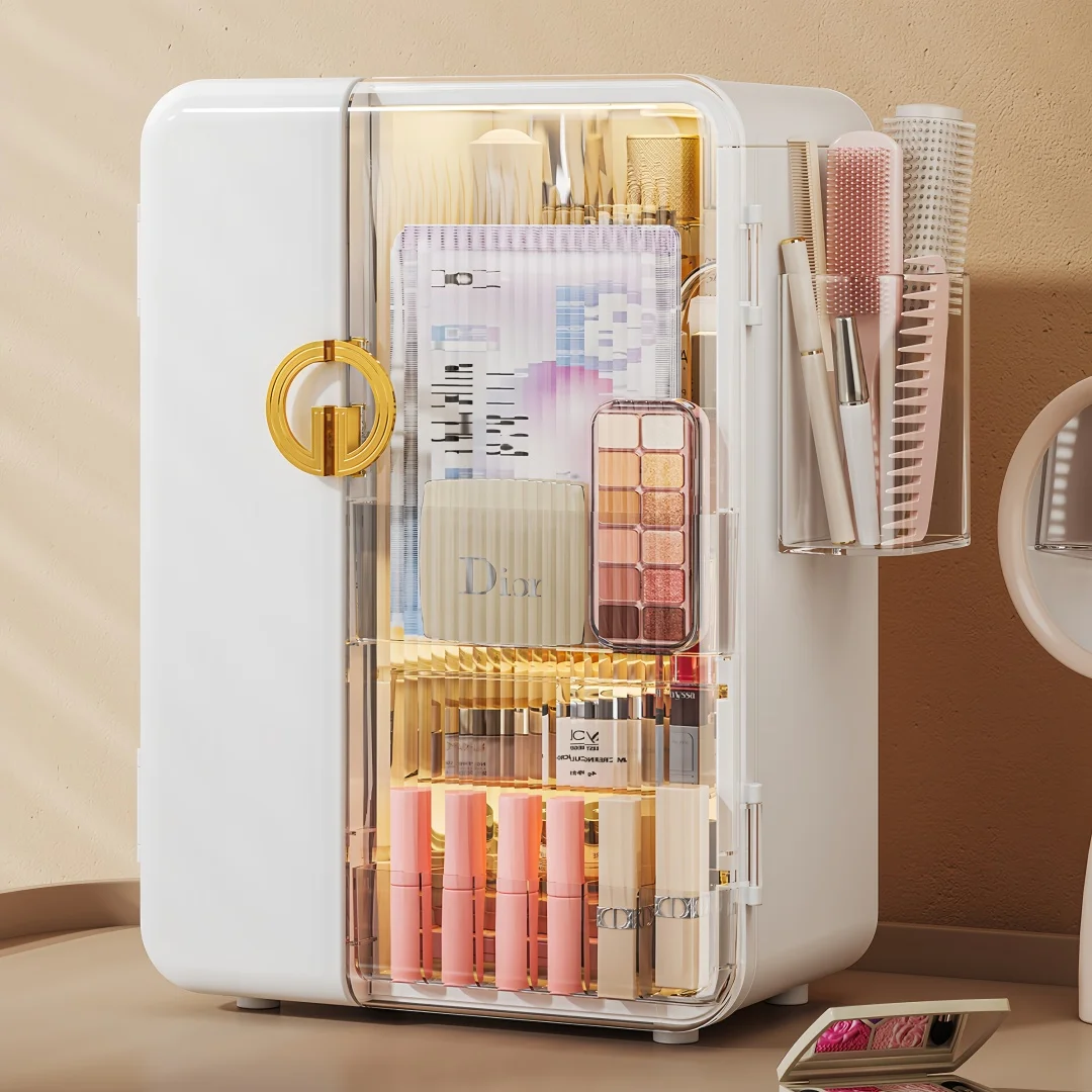 Large Capacity Acrylic Makeup Storage Box, Dust-Proof Skincare Organizer, Suitable for Bathroom Vanity, Desktop, Modern Home Decor, Gift for Women