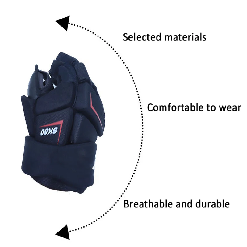 Luvas de hóquei duráveis e leves, equipamento de proteção para lacrosse, ajuste perfeito para jovens, júnior, sênior