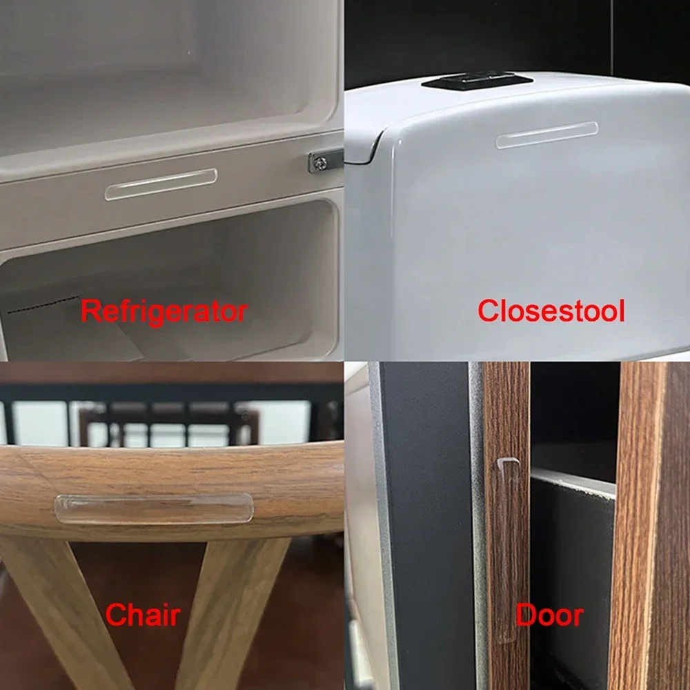 50/10 قطعة شفافة لا أثر حامي ملصق الذاتي لاصق سيليكون المضادة للتصادم ملصق لزوايا الخزانات خلف الباب