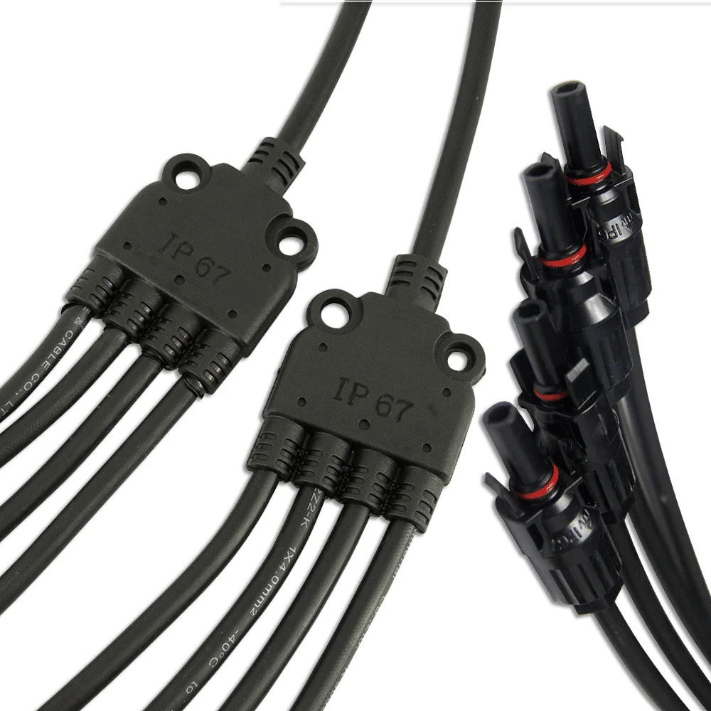 Solar Panel Connector 1 to 4 5-way 30A Solar Plug 2.5/4/6mm 1000V PV Module Cable Parallel Photovoltaic Sealing Joint Connector