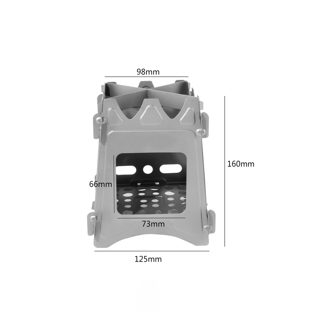 Ultralight Titanium Camping Wood Stove Portable Outdoor Folding Multi-Fuels Burning Weight