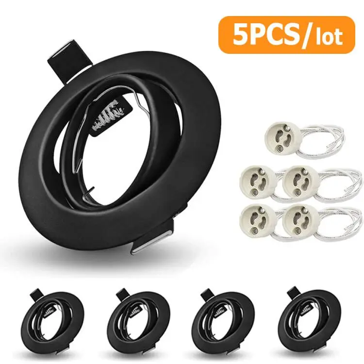 

5pcs Recessed LED Ceiling Frame Single Ring Suit GU10/MR16 Downlight Bracket Holder Fixtures Spotlight Fitting