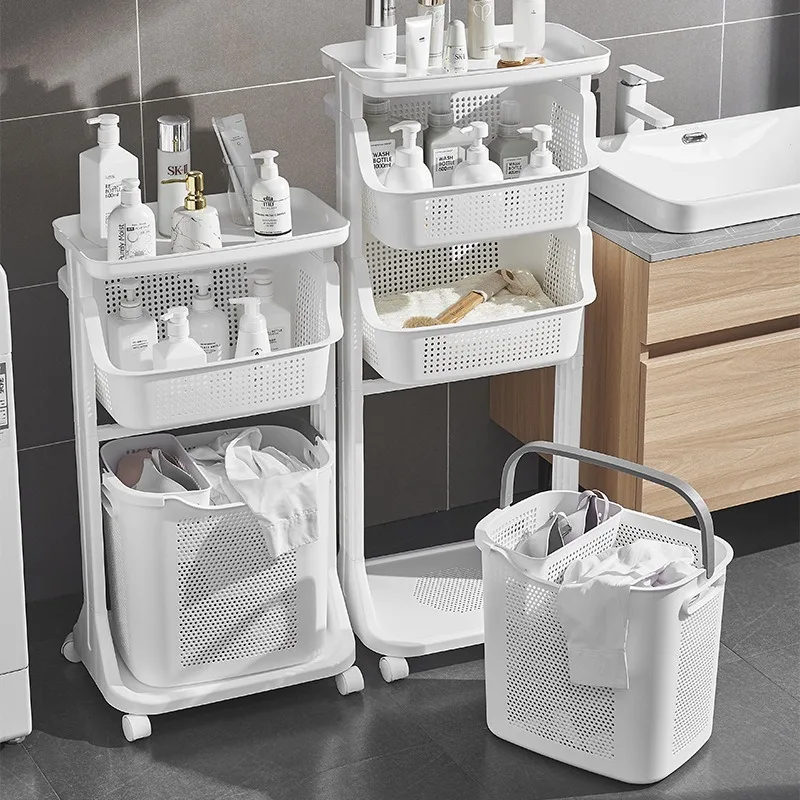 Corner Laundry Hamper, Household Bathroom Dirty Clothes Storage Rack, Laundry Bucket Organizer