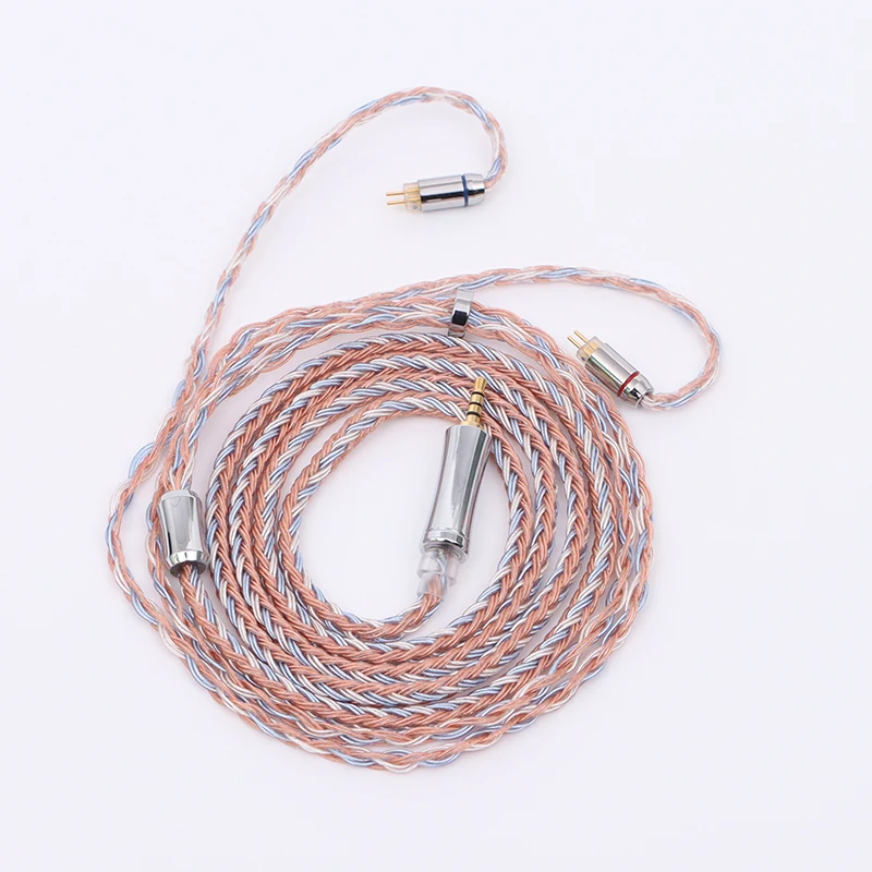 XINHS 16 Core earphone HIFI berlapis perak kabel Upgrade 2.5/3.5/4.4mm Konektor MMCX/2Pin