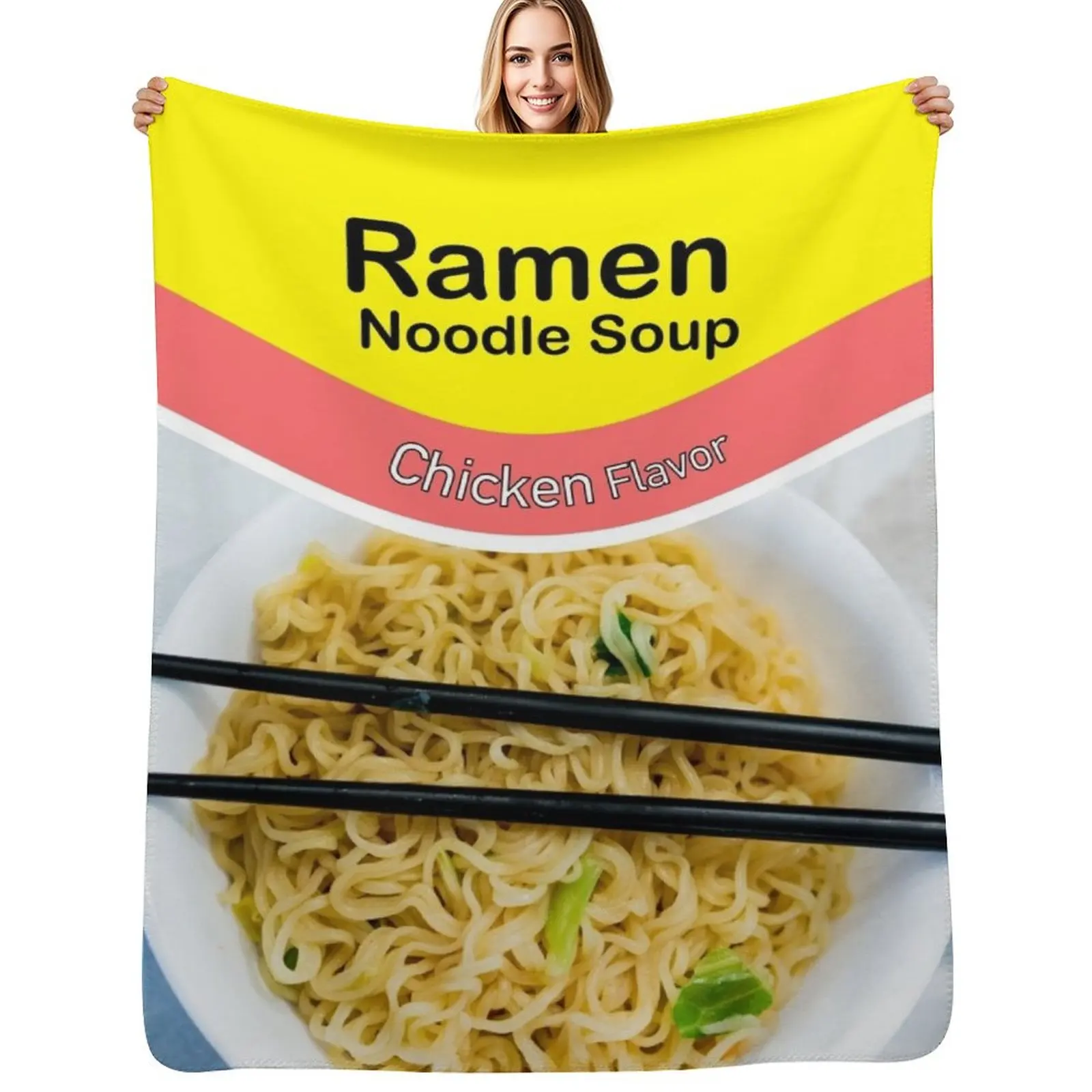 Ramen Noodles Packet Chicken Flavor Throw Blanket christmas gifts Soft Big Quilt heavy to sleep Bed Custom Blankets