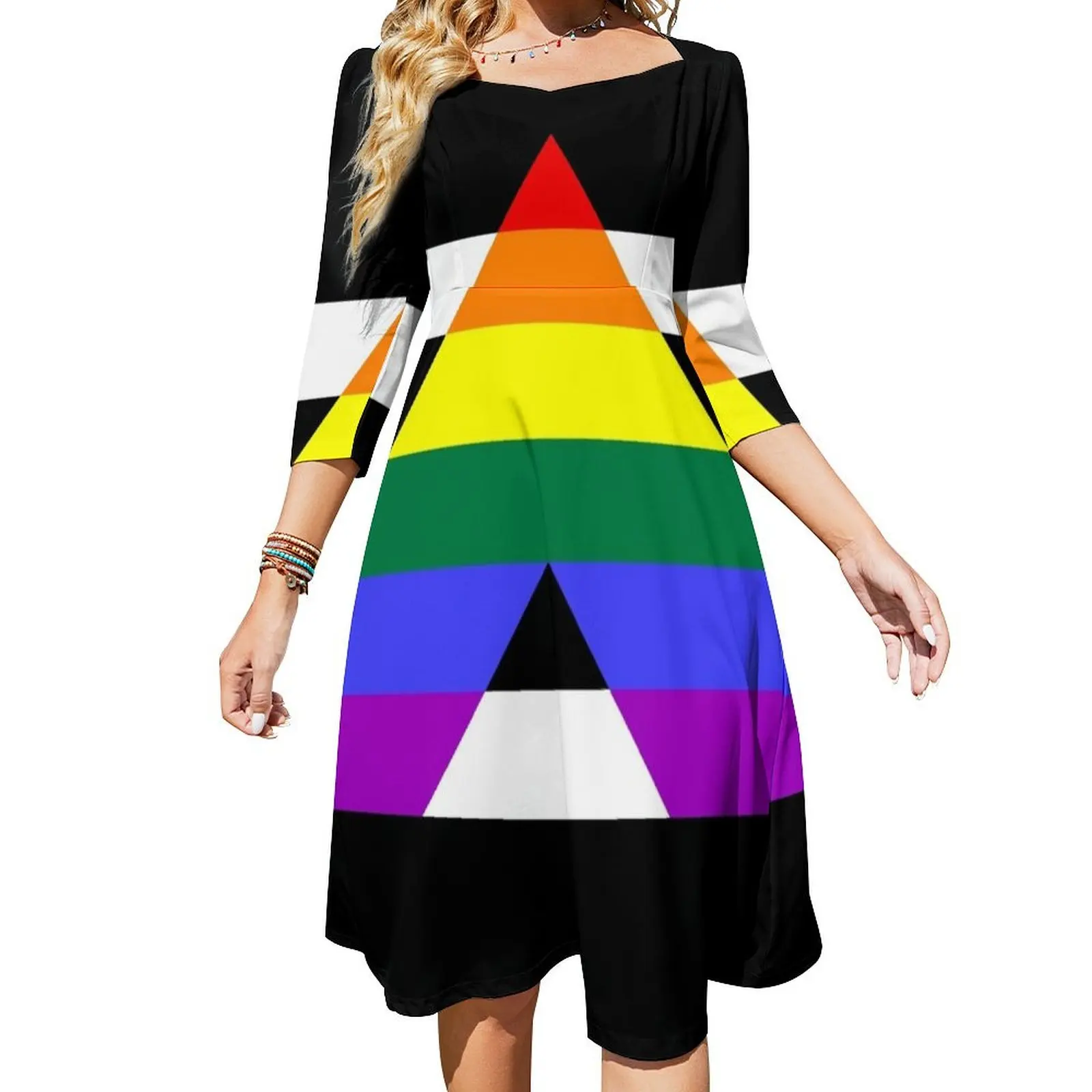 

Straight Ally Pride Flag Flare Dress summer dress daily cocktail dresses sexy short dresses daring