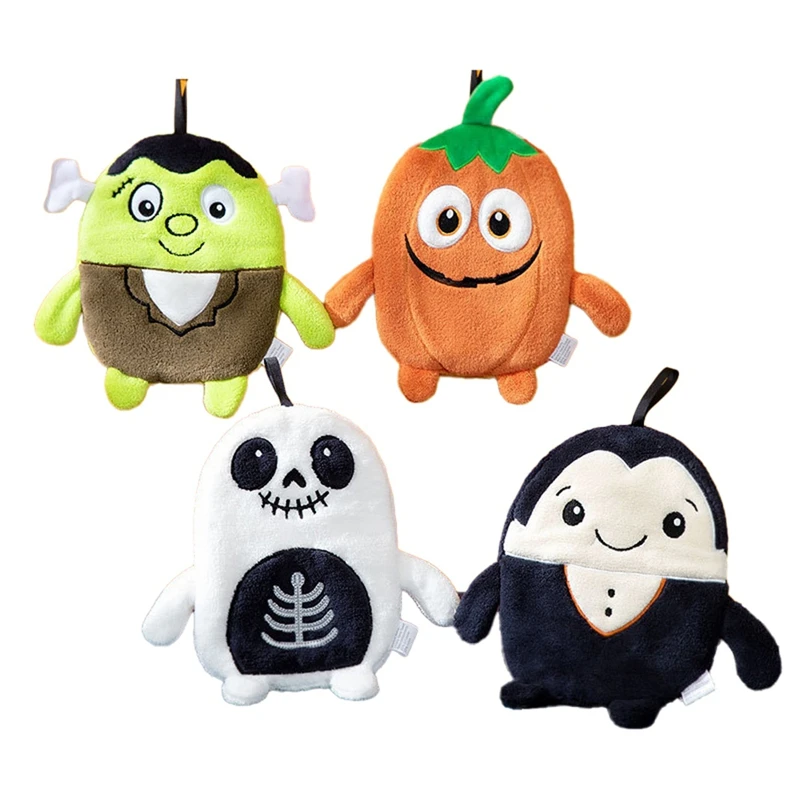 

NALFI-4PCS Halloween Hand Towel Serviettes Super Absorbent Handkerchief Towel For Hands Halloweengift For Kids