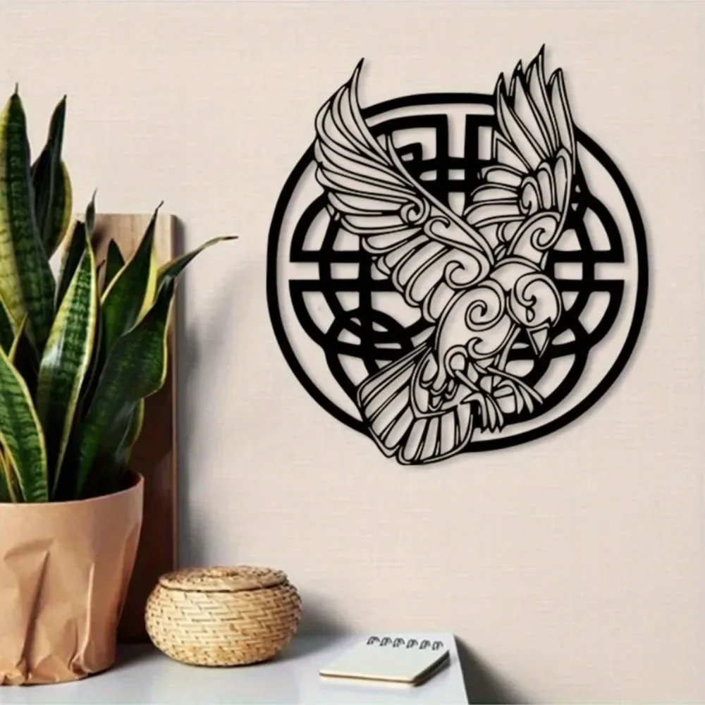 1PC Celtic Eagle Metal Wall Art with Knot Design, Iron Decor, Ideal Celtic Culture & Holiday Gift