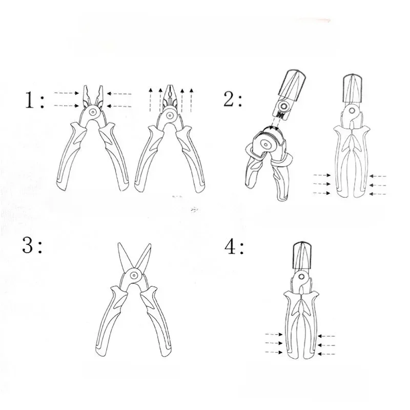 Set di pinze multiutensile 5 in 1 Set di teste di pinze a cambio rapido con taglierine per cavi Forbici Tagliacavi Spelafili Pinze a crimpare