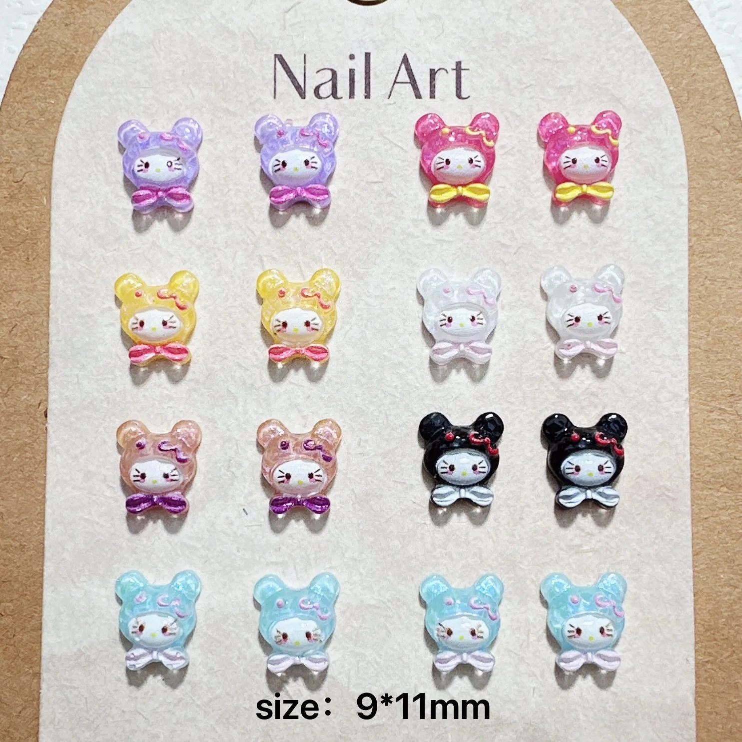 

100 шт./упак. Декор для ногтей «Кошечка» - Красочные мультяшные смоляные украшения для ногтей, милые накладные стразы для DIY маникюра в стиле Kawaii