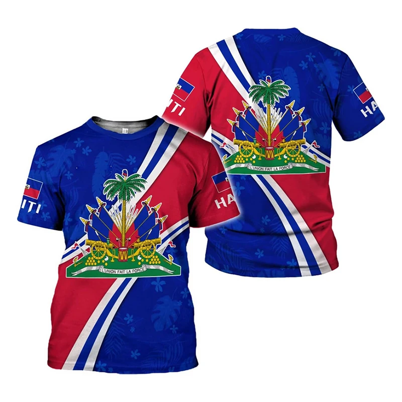 HAITI 3D Print Sports Quick-dry Breathable Men T-shirt Outdoor Football Jersey Fan Training Parent-child Short Sleeve Clothing