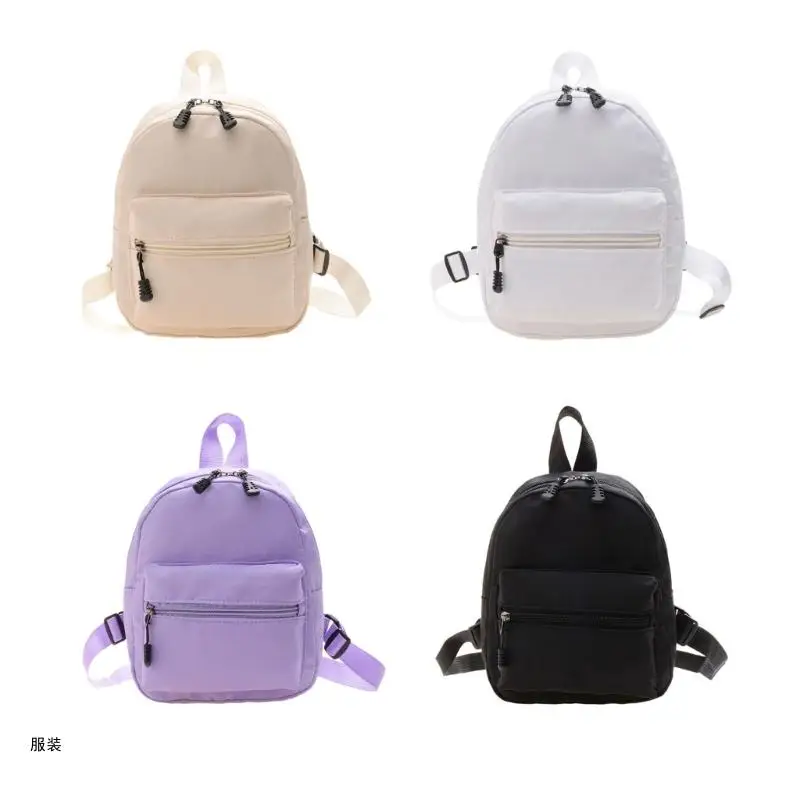 

D0UD Women Casual Backpacks Teenages Nylon Knapsack Girls Solid Color Travel Backpack