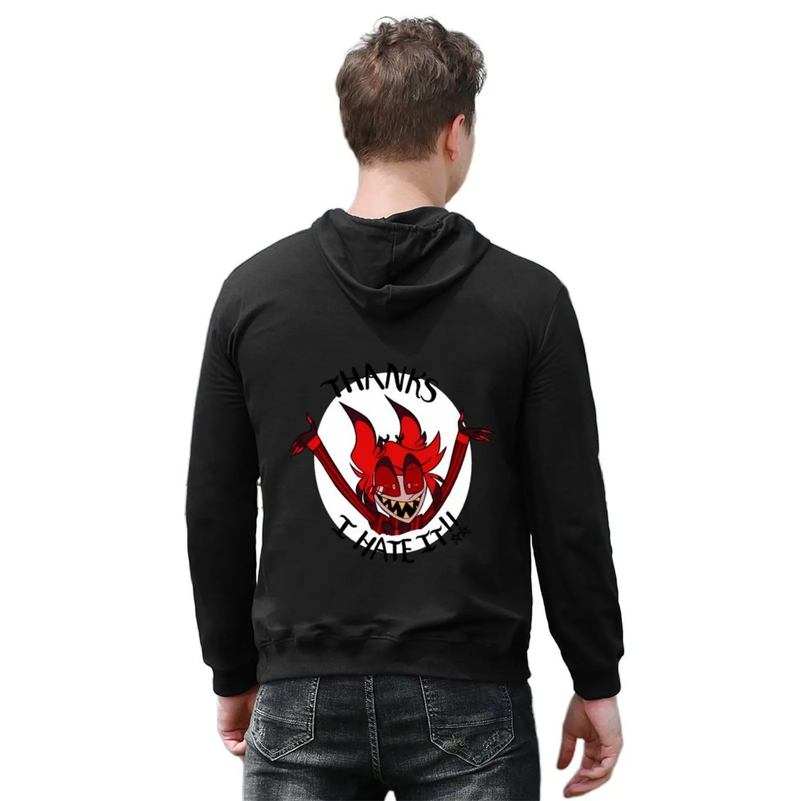 شكرًا لـ Nothing Alastor Hoodie ملابس أنيمي على الطراز الكوري ملابس رجالي ملابس رجالية جديدة في هوديس