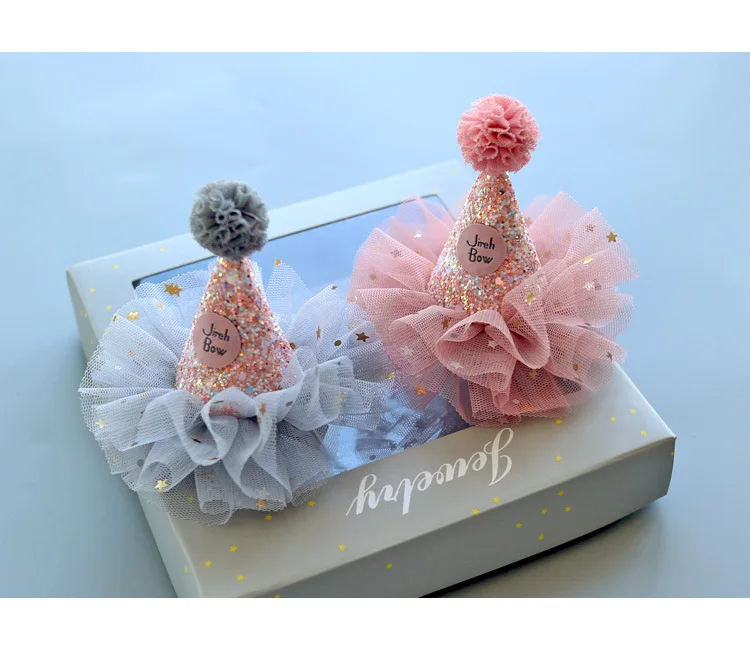 مشبك شعر كوري للفتيات الصغيرات على شكل نجمة لامعة من التول مصنوع يدويًا لعيد الميلاد الأول وإكسسوار لامع لالتقاط الصور